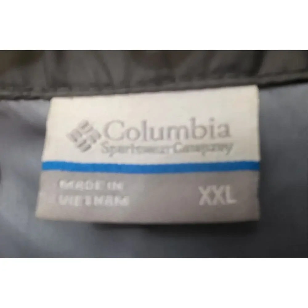 Columbia Men’s Size XXL Full Zip Black & Gray Lightweight Jacket Zip Pockets